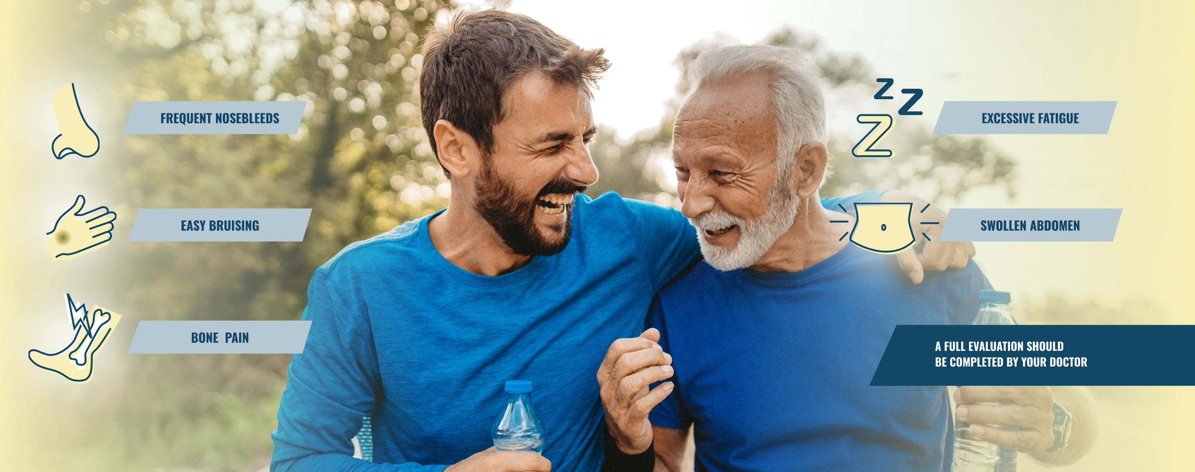 Gaucher disease signs and symptoms dad and son hugging